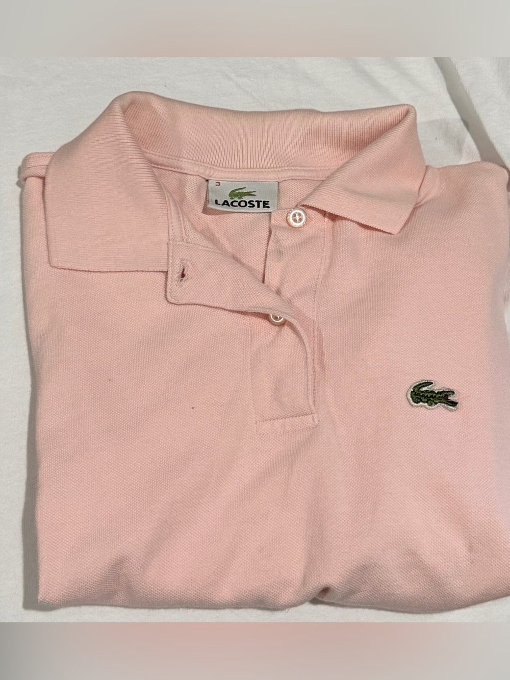 Lacoste Kids Light Pink Polo with Crocodile Logo